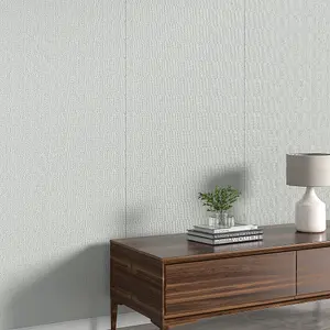 Gray Linen Texture PVC Wallpaper Plain Effect Waterproof Self Adhesive Wallpaper Roll 5m²