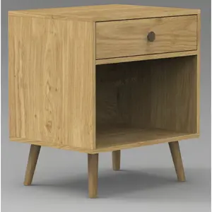 Monterey 1 Drawer Bedside Table Brown