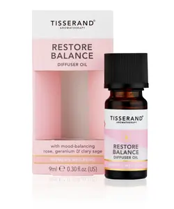 Tisserand Aromatherapy - Restore Balance Diffuser Oil, Rose, Clary Sage, Geranium - 100% Natural Essential Oils - 9ml