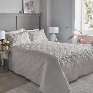 Ardelle Polyester Solid Colour Bedspread Silver / 200 x 230 cm