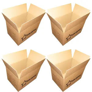 10 x Medium Size (18x12x10") Strong Printed Tick List Cardboard Removal Boxes With Carry Handles