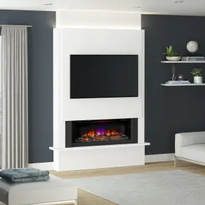 Be Modern Hanthorpe White Inset Electric Fire suite