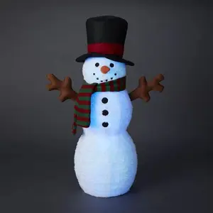 Battery-Powered Light Up Multicolour Snowman Christmas Decoration