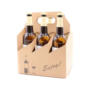 Brown 6 Bottle Cardboard Carrier Bag (Pack of 10)