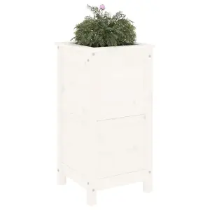 Berkfield Garden Planter White 40x40x78 cm Solid Wood Pine