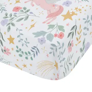 Catherine Lansfield Fairytale Unicorn Fitted Sheet White