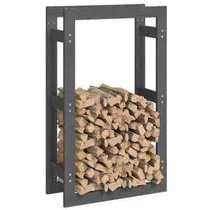 Berkfield Firewood Rack Grey 60x25x100 cm Solid Wood Pine