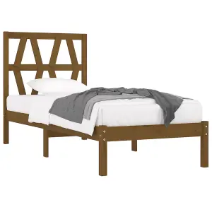 Berkfield Bed Frame Honey Brown Solid Wood Pine 100x200 cm