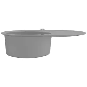 Berkfield Granite Kitchen Sink Single Basin Oval Grey