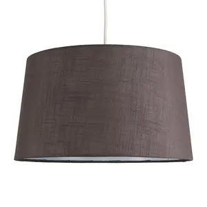 ValueLights Doretta Modern Tapered Grey Faux Linen Ceiling Pendant Table Lamp Light Shade