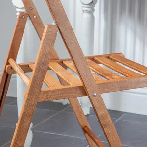 Harbour Housewares - Beech Folding Chairs - Walnut - Pack of 4