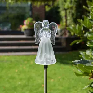 Festive Lights Solar Powered Angel LED Stake Light Memorial IP44 Outdoor Garden Rememberence Decoration