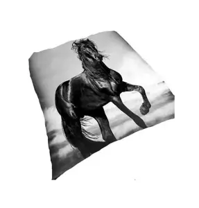 3D Wildlife Animals Printed Designs Luxurious Super Soft Blanket For Sofa Warm & Cozy Throws Faux Fur Reversible Horse 150 x 200cm