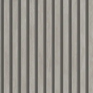 Grandeco Hermes Wood Slat Textured Wallpaper, Grey Wood