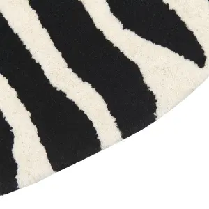 Wool Kids Rug Zebra 100 x 160 cm Black and White KHUMBA