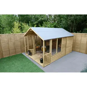 4Life 8x12 Pressure Treated Double Door Apex Summerhouse No