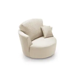 Chicago Velvet Swivel Chair in Cream