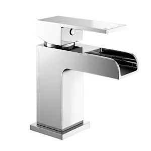 Nes Home Origin Waterfall Basin Mono Mixer Tap and Bath Filler Tap with Waste