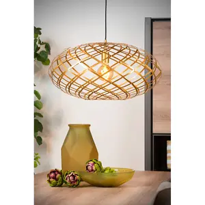 Lucide Wolfram Modern Pendant Light 65cm - 1xE27 - Matt Gold, Brass