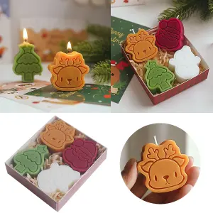 4 Pieces Christmas Candles Set Christmas Gift Set