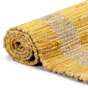 Handmade Rug Jute Yellow 80x160 cm