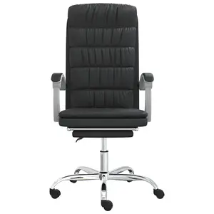 Berkfield Reclining Office Chair Black Faux Leather