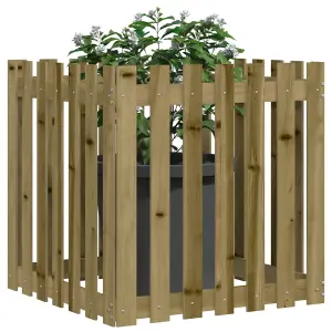 Berkfield Garden Planter with Fence Design 70x70x70 cm Impregnated Wood Pine