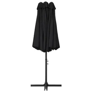 Berkfield Outdoor Parasol with Aluminium Pole 460x270 cm Black