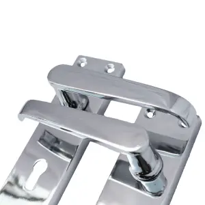 Door Handles Straight Lever Lock - Chrome 150 x 40mm