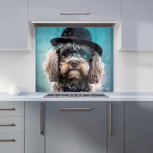 Cockapoo Dog Splashart Premium Glass Kitchen Splashback W600mm x H600mm