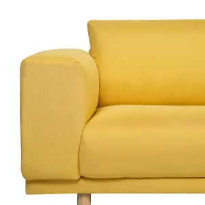 3 Seater Fabric Sofa Yellow NIVALA