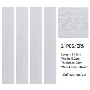 21Pcs Rustic Waterproof Wood Grain Self Adhesive Plank PVC Vinyl Tiles Flooring Covering 3m²