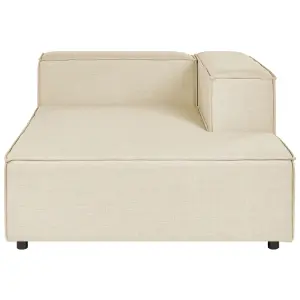 Corner Sofa with Ottoman APRICA Beige 2 Seater Left Hand