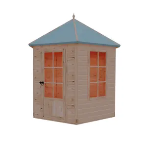 Welwick Hexgaonal 8x7ft Summerhouse with single door and 2 opening windows