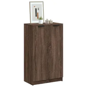 Berkfield Shoe Cabinet Brown Oak 59x35x100 cm Engineered Wood