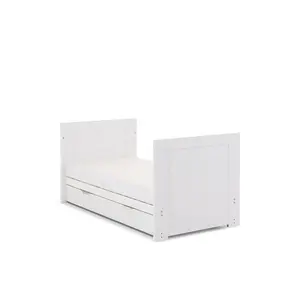 Nika Mini Cot Bed & Underdrawer White Wash 