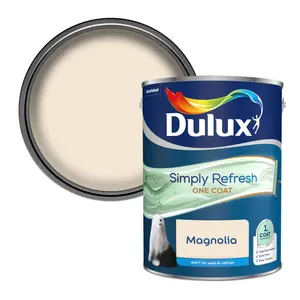 Dulux One coat Magnolia Matt Emulsion paint, 5L