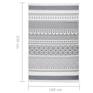 Rug Grey and White 160x230 cm Cotton