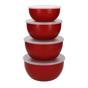 KitchenAid 4pc Meal Prep Bowls Set with Lids Empire Red