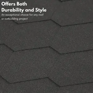 Premium Asphalt Roof Shingles 25 Pcs - Graphite Hexagonal Roofing Felt 3sqm- 31.5 x 12.4 Weatherproof, Heavy-Duty Roofing Material