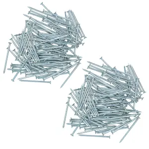 2mm x 40mm Round Headed Wire nails For Concrete Brick Wood 220pc Zinc Plated