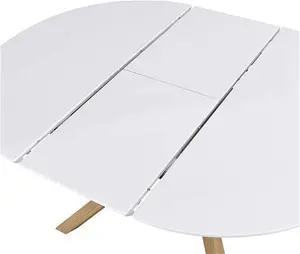 Grenchen Extending Round Dining Table White High Gloss, Modern 4 - 6 Seater Round To Oval Modern - Daals - Dining Tables