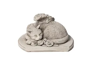 Memorial Resting Cat Stone Garden Ornament