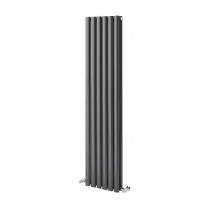 Kensington Grey Double Vertical Radiator - 1500x350mm