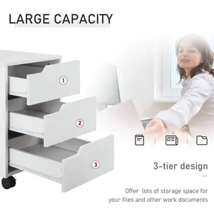 Mishia 40cm Wide 3 -Drawer Mobile File Cabinet