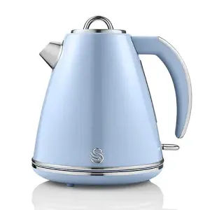 Swan Retro Blue Kettle and 4 Slice Toaster Set