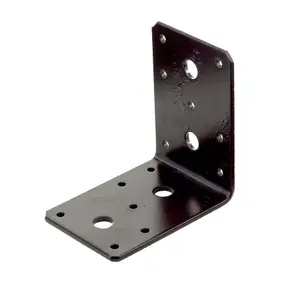 Abru Brown Powder-coated Steel Angle bracket (H)65mm (W)90mm (L)90mm