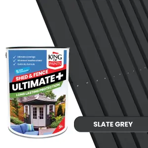 Best Dark Grey Fence & Shed Paint One Coat King of Paints 5Litres