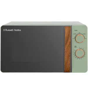 Russell Hobbs Scandi Microwave 17 Litre 700W Matt Green Wood Effect Manual RHMM713MG-N