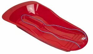 New Kids Adults Large Heavy Duty Snow Sledge Delta Sleigh Rope Plastic Ski Red